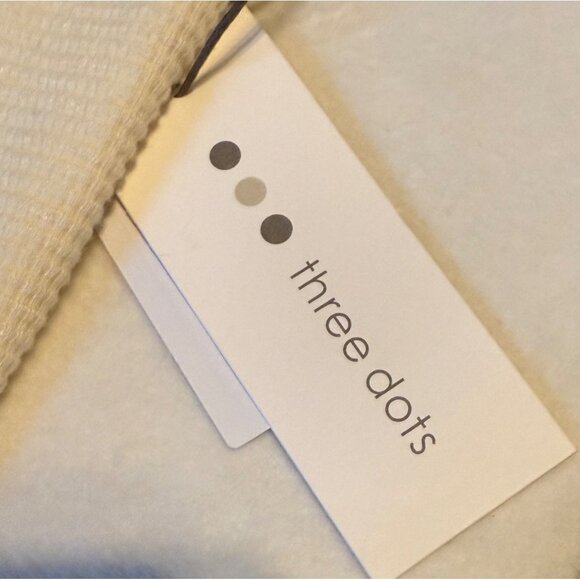 NWT Large Three Dots Cream Oversized Cardigan Sweater - Picture 8 of 12